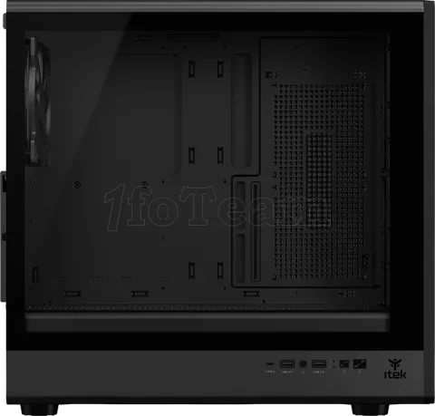 Photo de Boitier Moyen Tour ATX iTek Woody W2B ARGB avec panneau vitré (Noir)