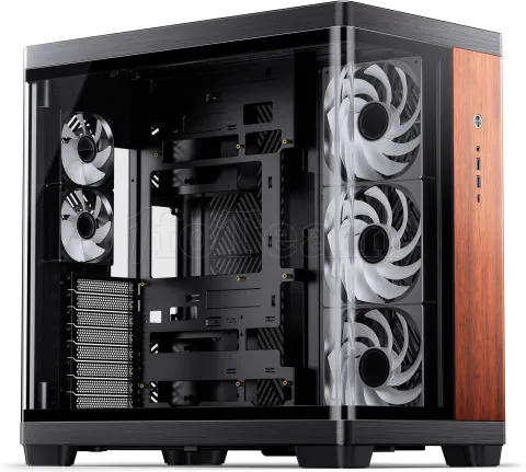 Photo de Boitier Moyen Tour ATX Jonsbo TK-4 RGB avec panneaux vitrés (Noir/Bois)