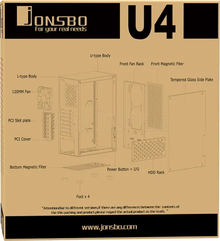 Photo de Boitier Moyen Tour ATX Jonsbo U4 avec panneau vitré (Noir)