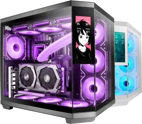 Photo de Boitier Moyen Tour ATX Mars Gaming MC-3T Core LCD avec panneaux vitrés (Noir)