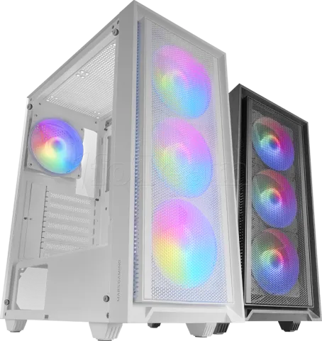 Photo de Boitier Moyen Tour ATX Mars Gaming MC-Air RGB avec panneau vitré (Blanc)
