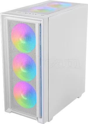 Photo de Boitier Moyen Tour ATX Mars Gaming MC-Air RGB avec panneau vitré (Blanc)