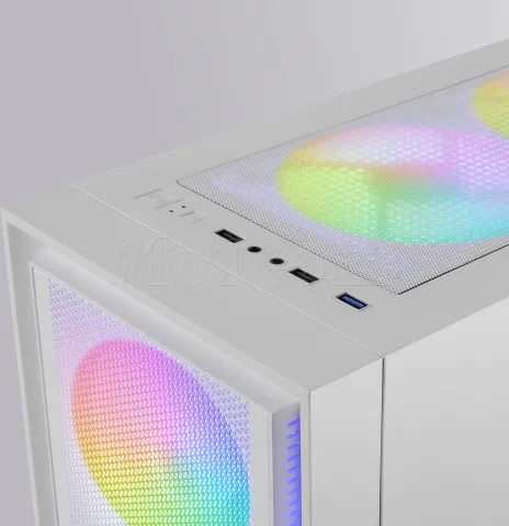 Photo de Boitier Moyen Tour ATX Mars Gaming MC-Air RGB avec panneau vitré (Blanc)