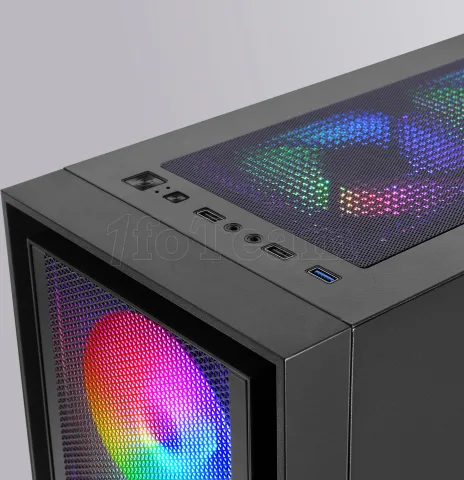 Photo de Boitier Moyen Tour ATX Mars Gaming MC-Air RGB avec panneau vitré (Noir)