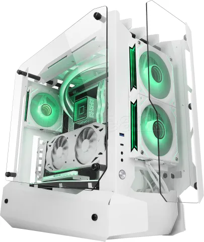 Photo de Boitier Moyen Tour ATX Mars Gaming MC-Edge avec panneaux vitrés (Blanc)