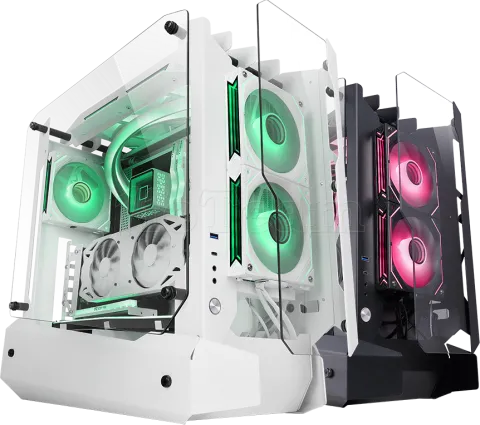 Photo de Boitier Moyen Tour ATX Mars Gaming MC-Edge RGB avec panneaux vitrés (Blanc)