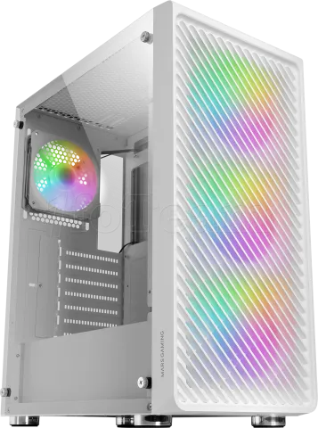 Photo de Boitier Moyen Tour ATX Mars Gaming MC-F RGB avec panneau vitré (Blanc)