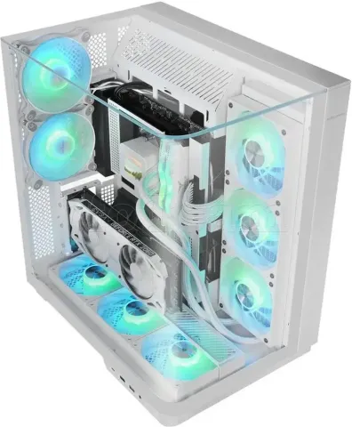 Photo de Boitier Moyen Tour ATX Mars Gaming MC-Infinio RGB avec panneaux vitrés (Blanc)