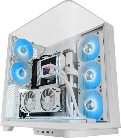 Photo de Boitier Moyen Tour ATX Mars Gaming MC-Infinio RGB avec panneaux vitrés (Blanc)