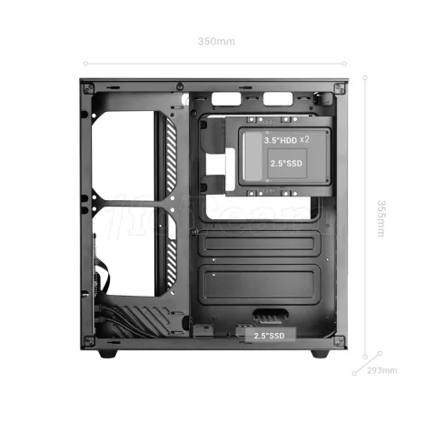 Photo de Boitier Moyen Tour ATX Mars Gaming MC-INFINIOLITE avec panneaux vitrés (Noir)