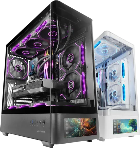 Photo de Boitier Moyen Tour ATX Mars Gaming MC-LCD Pro avec panneaux vitrés (Noir)