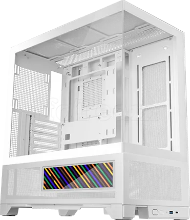 Photo de Boitier Moyen Tour ATX Mars Gaming MC-LCDX avec panneaux vitrés (Blanc)