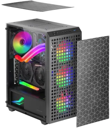 Photo de Boitier Moyen Tour ATX Mars Gaming MC-Mag RGB avec panneau vitré (Noir)