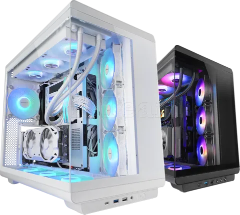 Photo de Boitier Moyen Tour ATX Mars Gaming MC-REV RGB avec panneaux vitrés (Blanc)