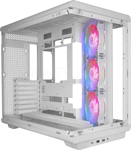 Photo de Boitier Moyen Tour ATX Mars Gaming MC-Rev RGB avec panneaux vitrés (Blanc)