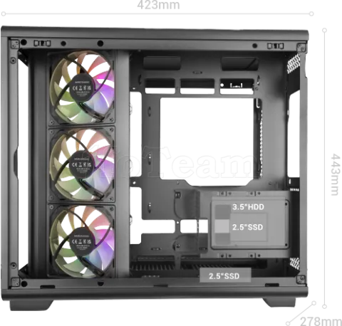 Photo de Boitier Moyen Tour ATX Mars Gaming MC-REV RGB avec panneaux vitrés (Noir)