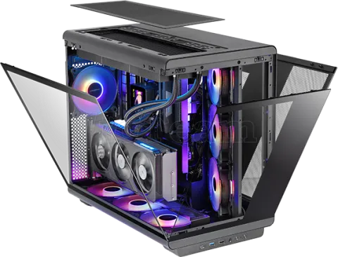 Photo de Boitier Moyen Tour ATX Mars Gaming MC-REV RGB avec panneaux vitrés (Noir)