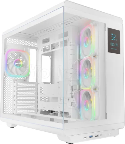 Photo de Boitier Moyen Tour ATX Mars Gaming MC-REVPRO RGB avec panneaux vitrés (Blanc)