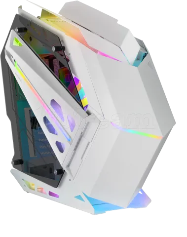 Photo de Boitier Moyen Tour ATX Mars Gaming MC-Titan RGB avec panneaux vitrés (Blanc)