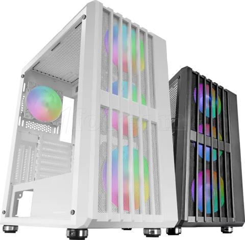Photo de Boitier Moyen Tour ATX Mars Gaming MC-Vault RGB avec panneau vitré (Noir)