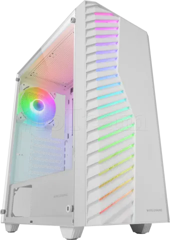 Photo de Boitier Moyen Tour ATX Mars Gaming MC-Volt RGB avec panneau vitré (Blanc)