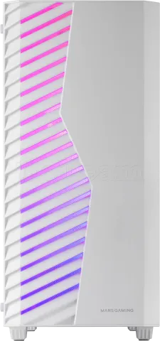 Photo de Boitier Moyen Tour ATX Mars Gaming MC-Volt RGB avec panneau vitré (Blanc)