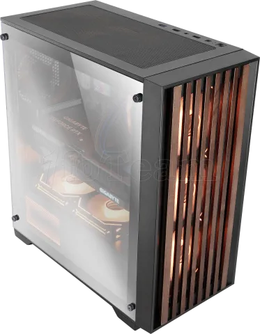 Photo de Boitier Moyen Tour ATX Mars Gaming MC-Wood avec panneau vitré (Noir/Chrome)