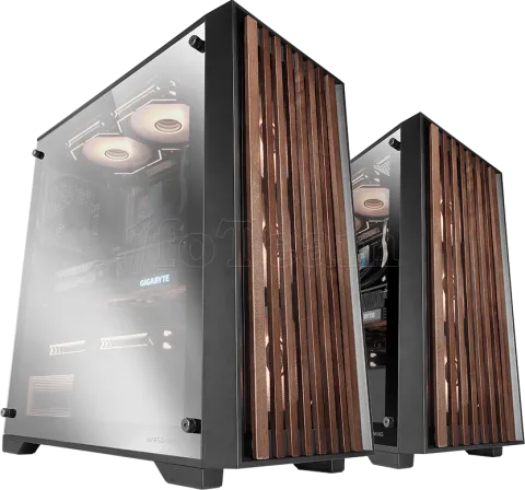 Photo de Boitier Moyen Tour ATX Mars Gaming MC-Wood avec panneau vitré (Noir/Chrome)