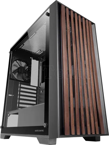 Photo de Boitier Moyen Tour ATX Mars Gaming MC-Wood avec panneau vitré (Noir/Transparent)