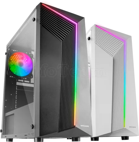 Photo de Boitier Moyen Tour ATX Mars Gaming MC-X7 RGB avec panneau vitré (Noir)