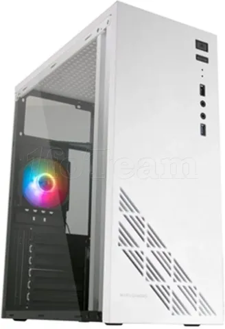 Photo de Boitier Moyen Tour ATX Mars Gaming MC100 RGB avec panneau vitré (Blanc)