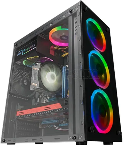 Photo de Boitier Moyen Tour ATX Mars Gaming MCG-RGB avec panneaux vitrés (Noir)