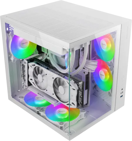 Photo de Boitier Moyen Tour ATX Mars Gaming MCV-One avec panneaux vitrés (Blanc)