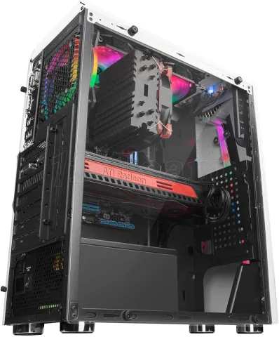 Photo de Boitier Moyen Tour ATX Mars Gaming MCX RGB avec panneau vitré (Blanc)