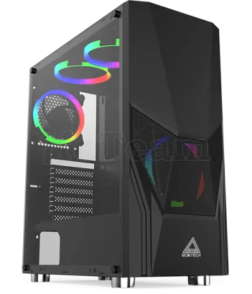 Photo de Boitier Moyen Tour ATX Montech Fighter 500 RGB avec panneau vitré (Noir)
