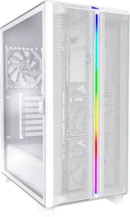 Photo de Boitier Moyen Tour ATX Montech Sky One Lite RGB avec panneau vitré (Blanc)