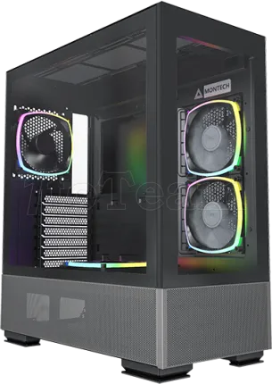 Photo de Boitier Moyen Tour ATX Montech Sky Two RGB avec panneaux vitrés (Noir)