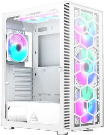 Photo de Boitier Moyen Tour ATX Montech X3 Glass RGB avec panneaux vitrés (Blanc)