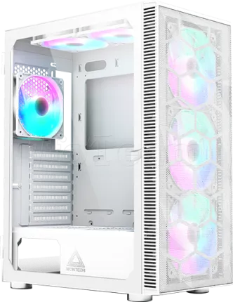 Photo de Boitier Moyen Tour ATX Montech X3 Mesh RGB avec panneau vitré (Blanc)