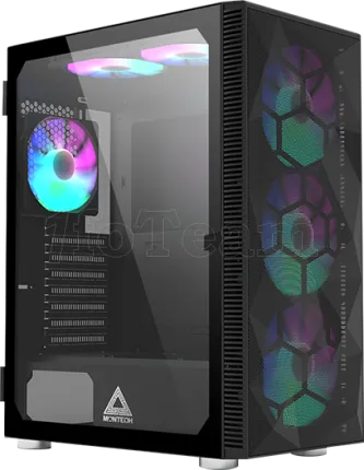 Photo de Boitier Moyen Tour ATX Montech X3 Mesh RGB avec panneaux vitrés (Noir)
