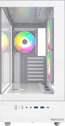 Photo de Boitier Moyen Tour ATX Montech XR RGB avec panneaux vitrés (Blanc)