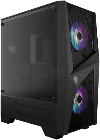 Photo de Boitier Moyen Tour ATX MSI Mag Forge 100R RGB avec panneau vitré (Noir)