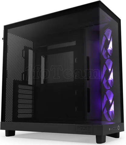 Photo de Boitier Moyen Tour ATX NZXT H6 Flow RGB avec panneaux vitrés (Noir)