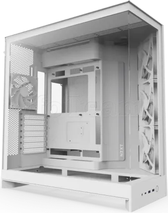Photo de Boitier Moyen Tour ATX NZXT H9 Flow avec panneaux vitrés (Blanc)