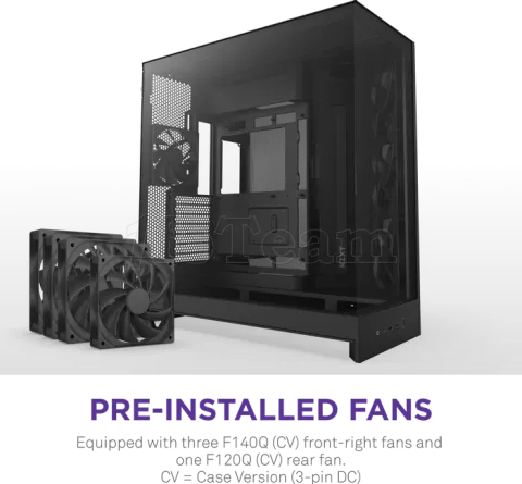 Photo de Boitier Moyen Tour ATX NZXT H9 Flow avec panneaux vitrés (Noir)