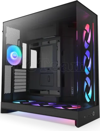 Photo de Boitier Moyen Tour ATX NZXT H9 Flow+ RGB avec panneaux vitrés (Noir)