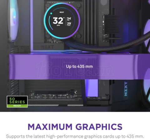 Photo de Boitier Moyen Tour ATX NZXT H9 Flow+ RGB avec panneaux vitrés (Noir)