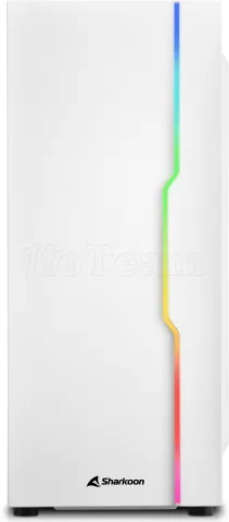 Photo de Boitier Moyen Tour ATX Sharkoon Slider RGB avec panneau vitré (Blanc)