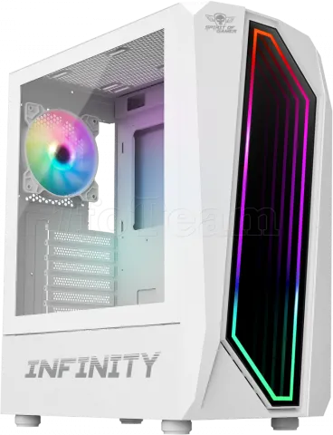 Photo de Boitier Moyen Tour ATX Spirit of Gamer Infinity RGB avec panneaux vitrés (Blanc)