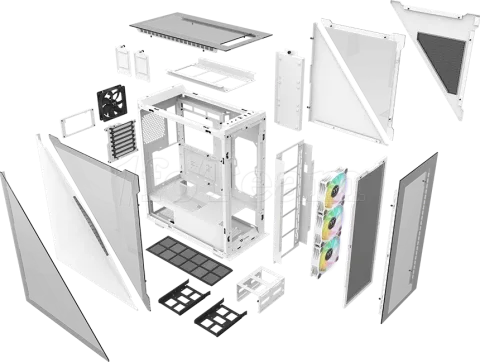 Photo de Boitier Moyen Tour ATX Thermaltake Divider 500 TG RGB avec panneau vitré (Blanc)